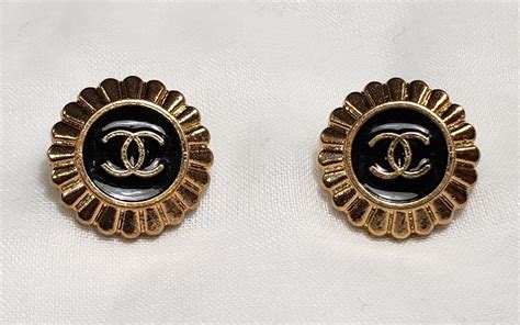 how to turn chanel buttons into earrings|authentic Chanel logo earrings.